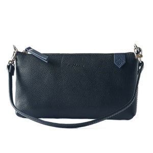 Elia Multiway Leder Umhängetasche - Schwarz - Handgemachte Cabrio Clutch Crossbody - Minimalistische Geldbörse - Echtleder Tasche - Made in Mexico