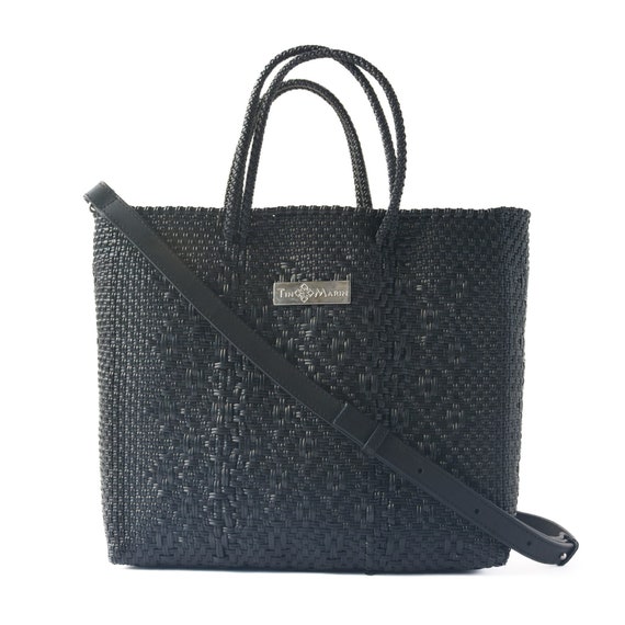 Large Woven Crossbody Tote Bag