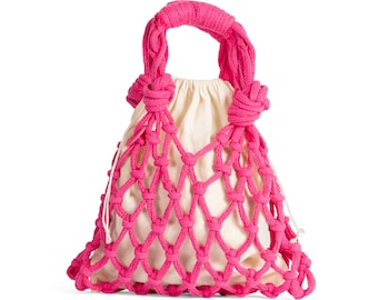 Trenza Macrame Net Tote Bag | Handmade Boho Cotton Beach & Market Bag