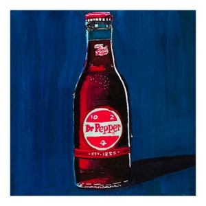 Impresión en acuarela gouache de Dr. Pepper Pop Art