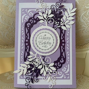 Joyeux anniversaire, Carte de vœux faite à la main, Cartes d’anniversaire, Papier fait, Scrapbooking, Estampage, Carte de vœux artisanale