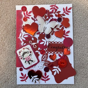 Saint-Valentin, Set découpé, Embellissements en papier, Pour album, Embellissement d’inspiration fait à la main pour les cahiers, Pour les cartes de vœux.