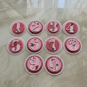 Numéros, embellissements de papier, embellissement inspirant fait à la main pour les cahiers, pour les cartes de vœux.