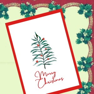 Rustic Christmas Tree Christmas Card Digital Download instant - Etsy