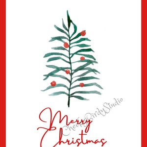 Rustic Christmas Tree Christmas Card Digital Download instant - Etsy