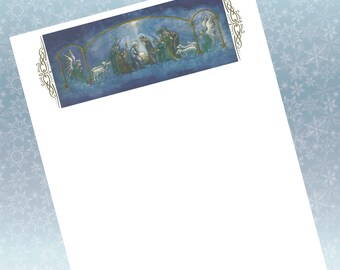 Printable Christmas Nativity Stationery Digital Download | Etsy