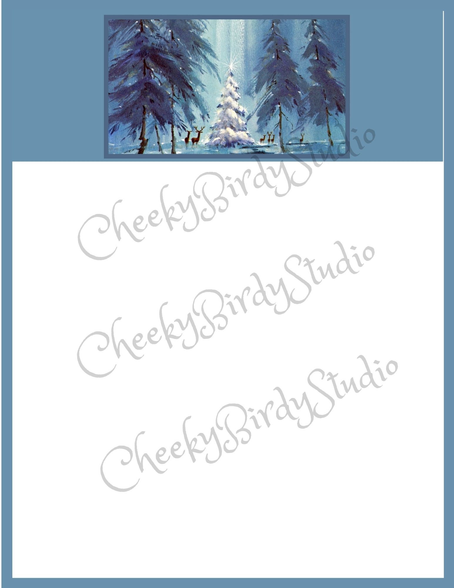 Printable Christmas Stationery Digital Download 2 Pages - Etsy