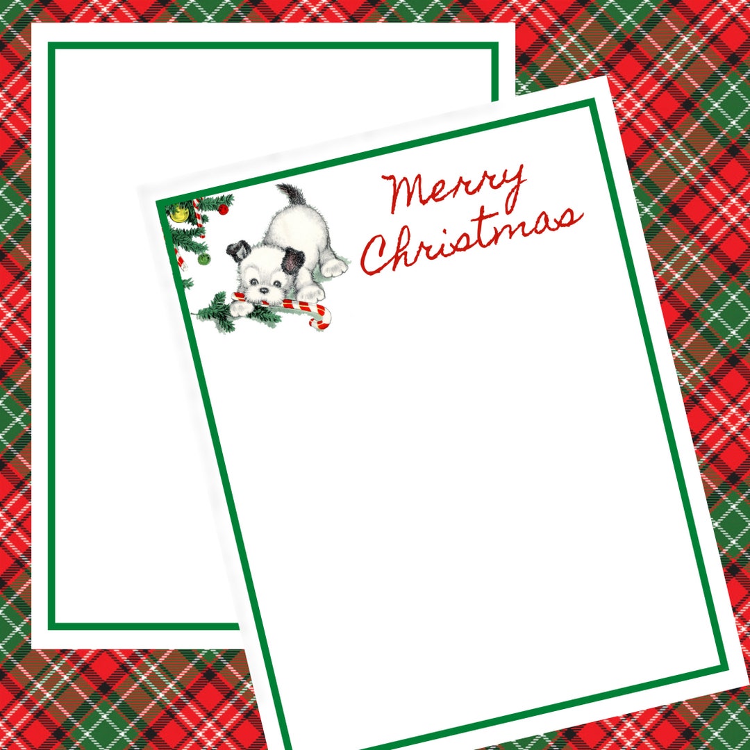 Printable Christmas Stationery Digital Download 2 Pages Instant ...