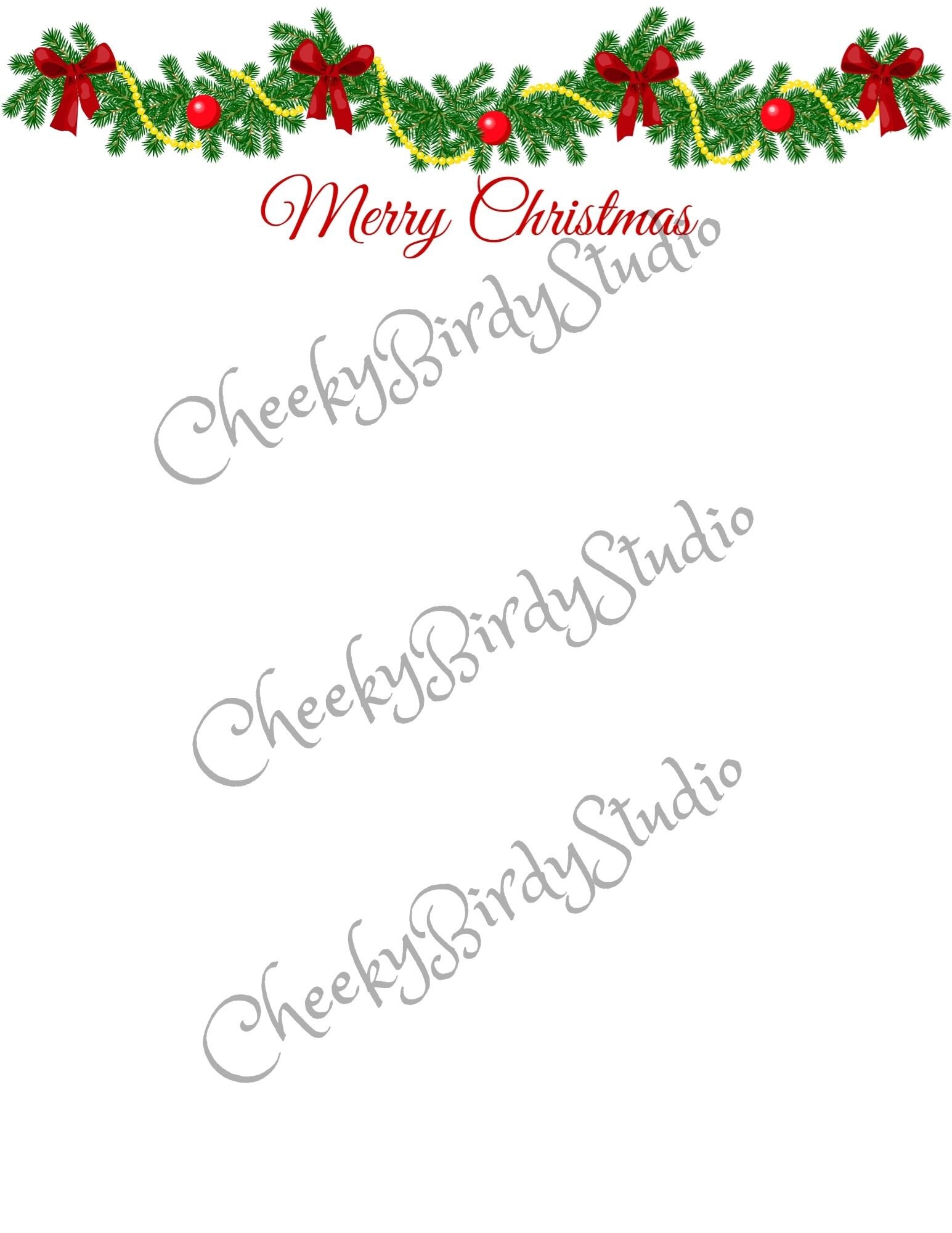 Printable Christmas Stationery Digital Download 2 Pages - Etsy