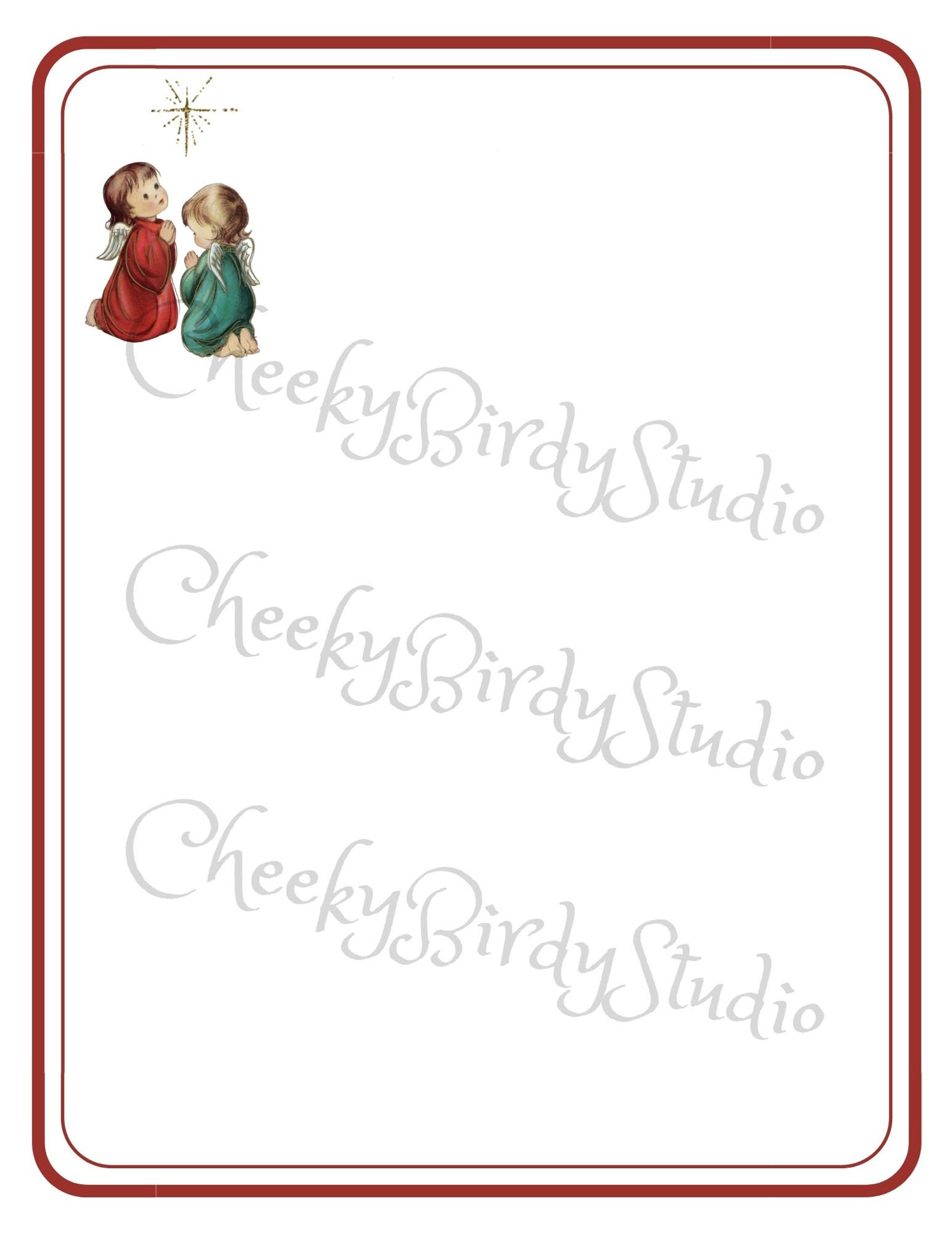 Printable Christmas Stationery Digital Download 2 Pages Editable ...