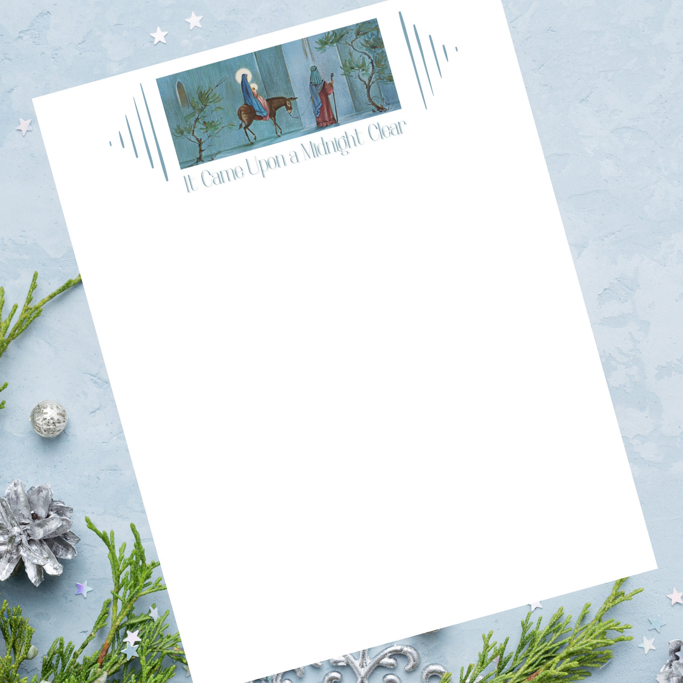 Printable Christmas Stationery Digital Download Instant Editable ...