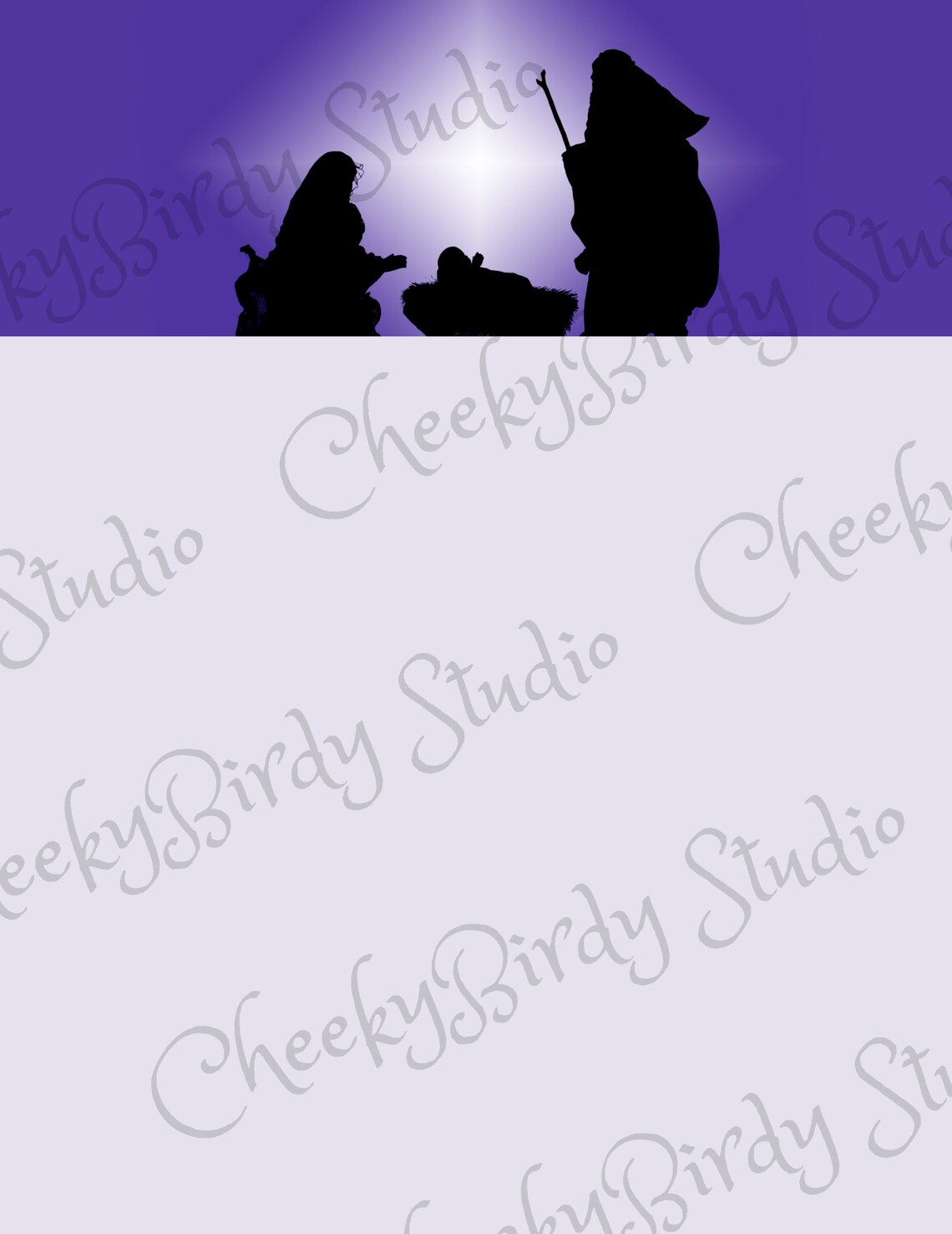 Printable Christmas Stationery Digital Download Nativity Holy Family in ...