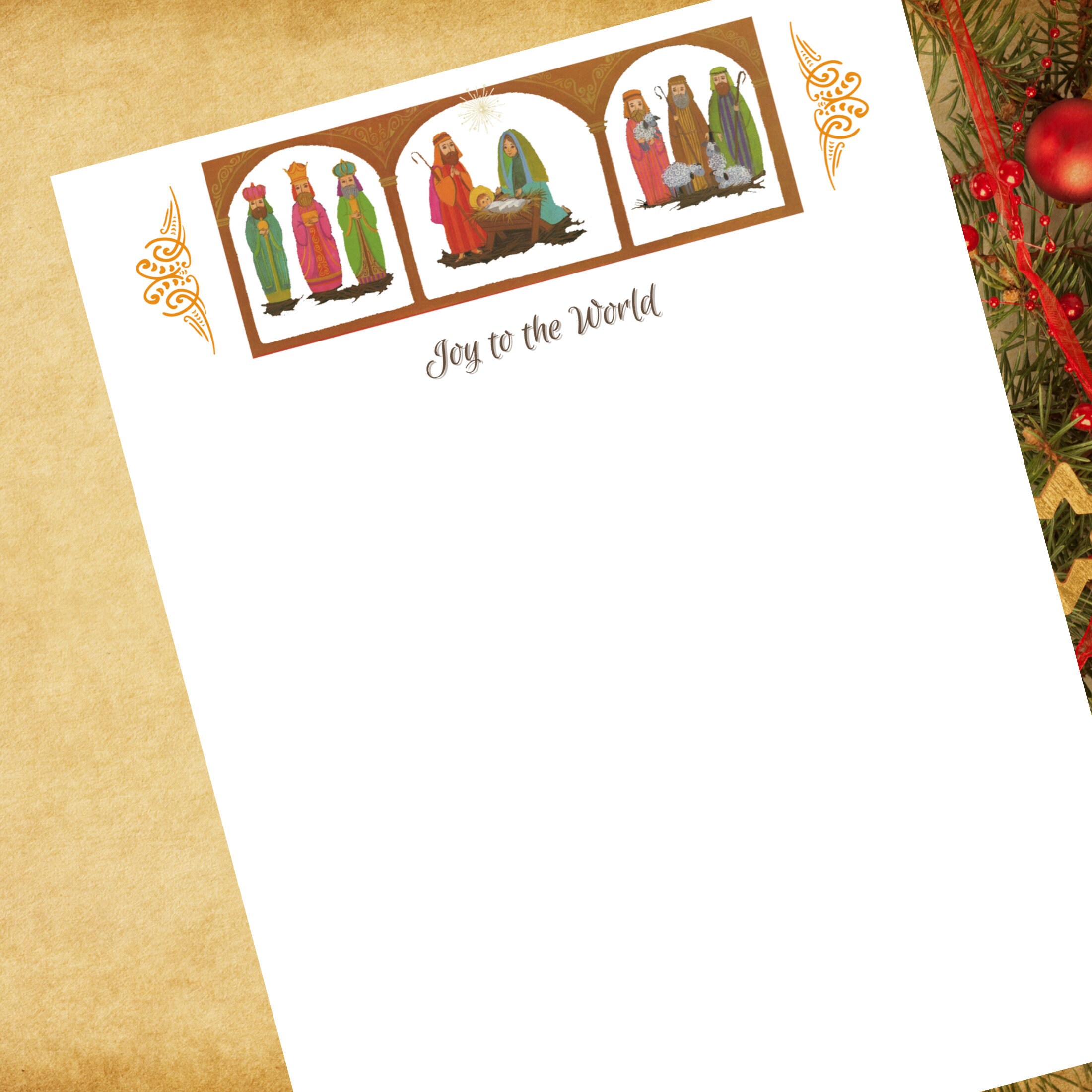 Printable Christmas Nativity Stationery Digital Download - Etsy