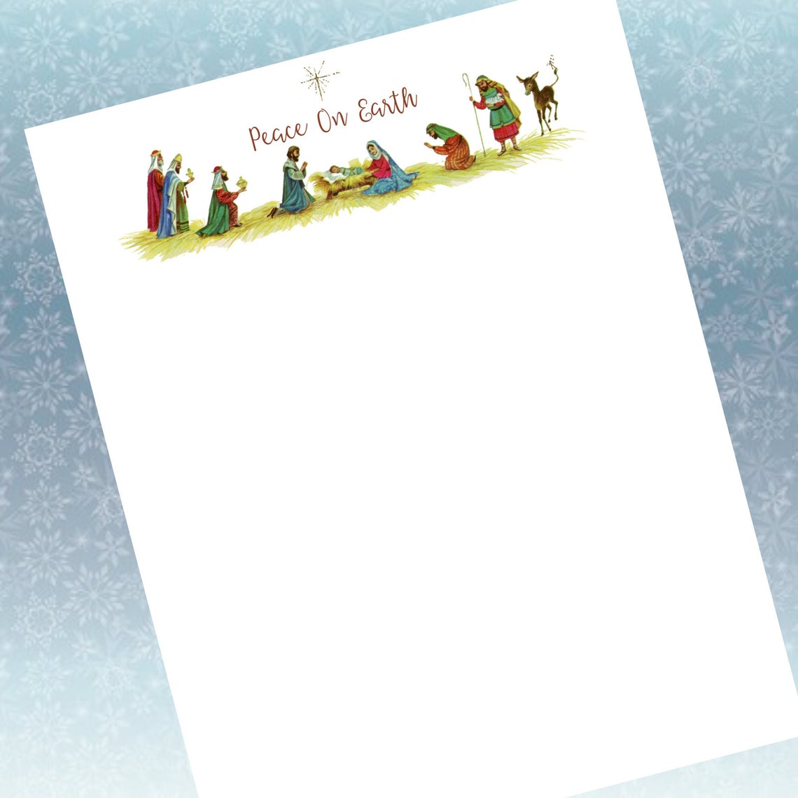 Printable Christmas Stationery Digital Download Instant Editable ...