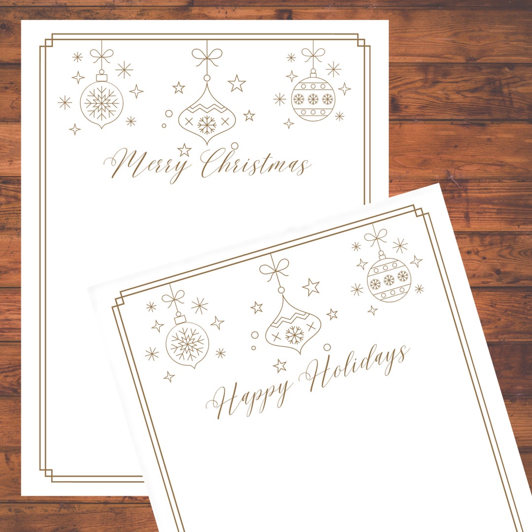 Printable Christmas Stationery Digital Download 2 Pages - Etsy