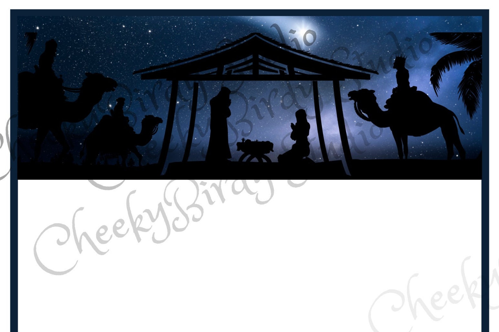 Printable Christmas Stationery Digital Download Nativity | Etsy