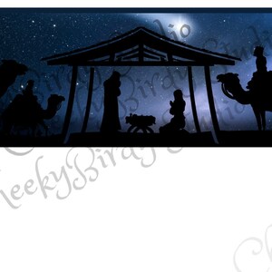 Printable Christmas Stationery Digital Download Nativity Holy Family ...
