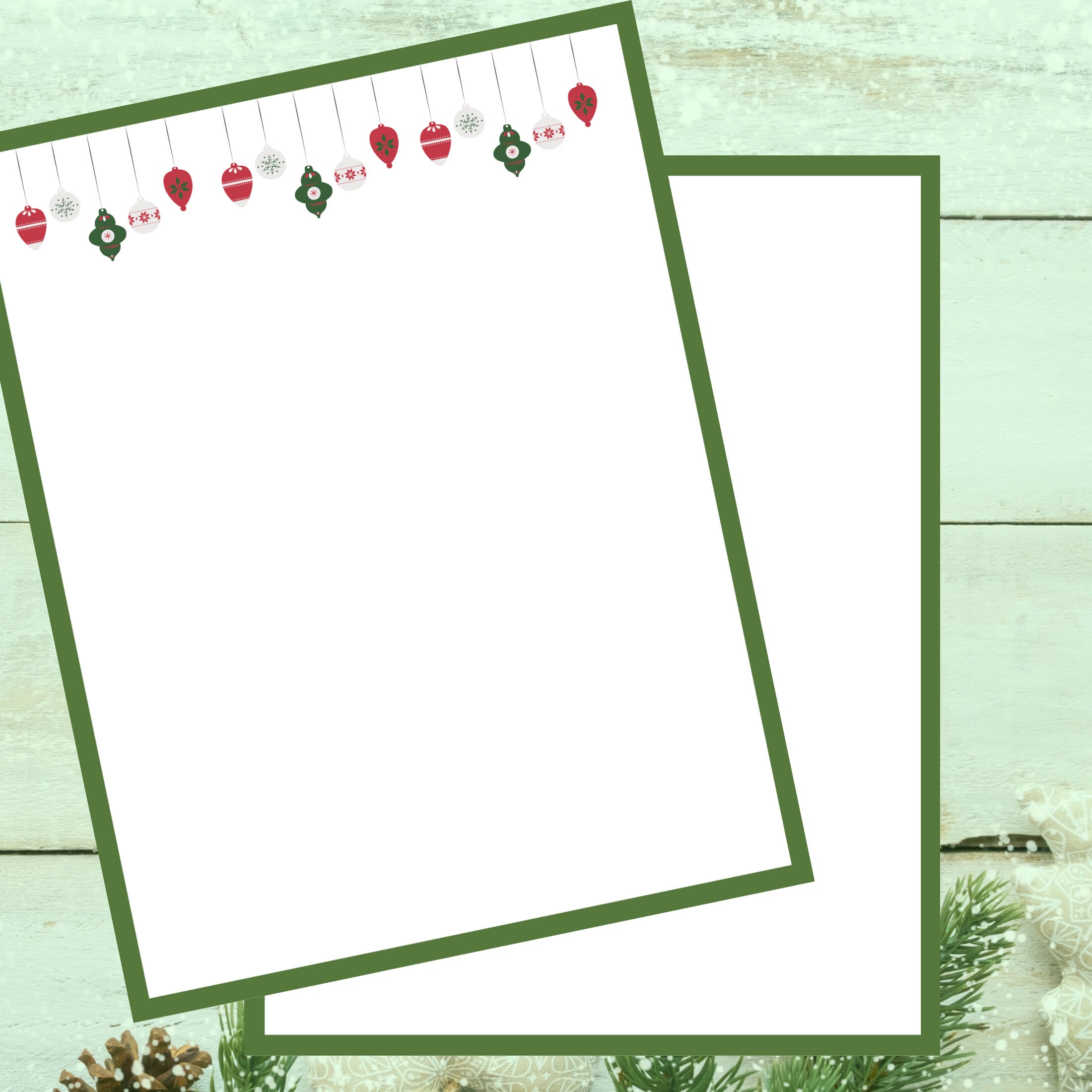 Printable Christmas Stationery Digital Download 2 Pages - Etsy