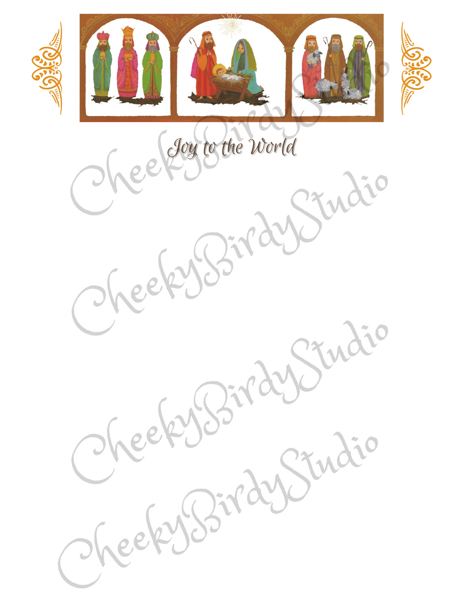 Printable Christmas Nativity Stationery Digital Download - Etsy