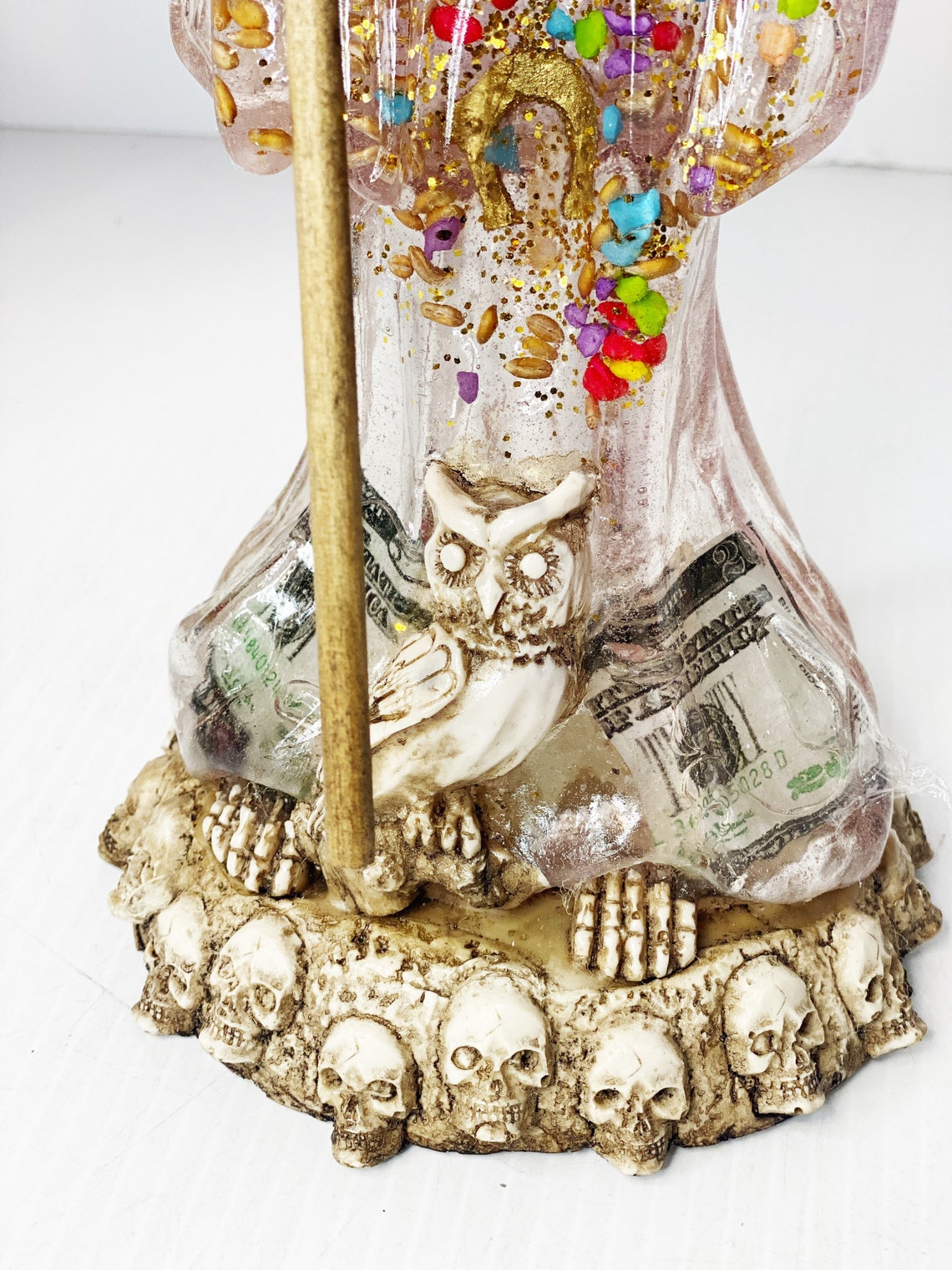 Clear Holy Death Santa Muerte 13 Money Fixed Statue Etsy