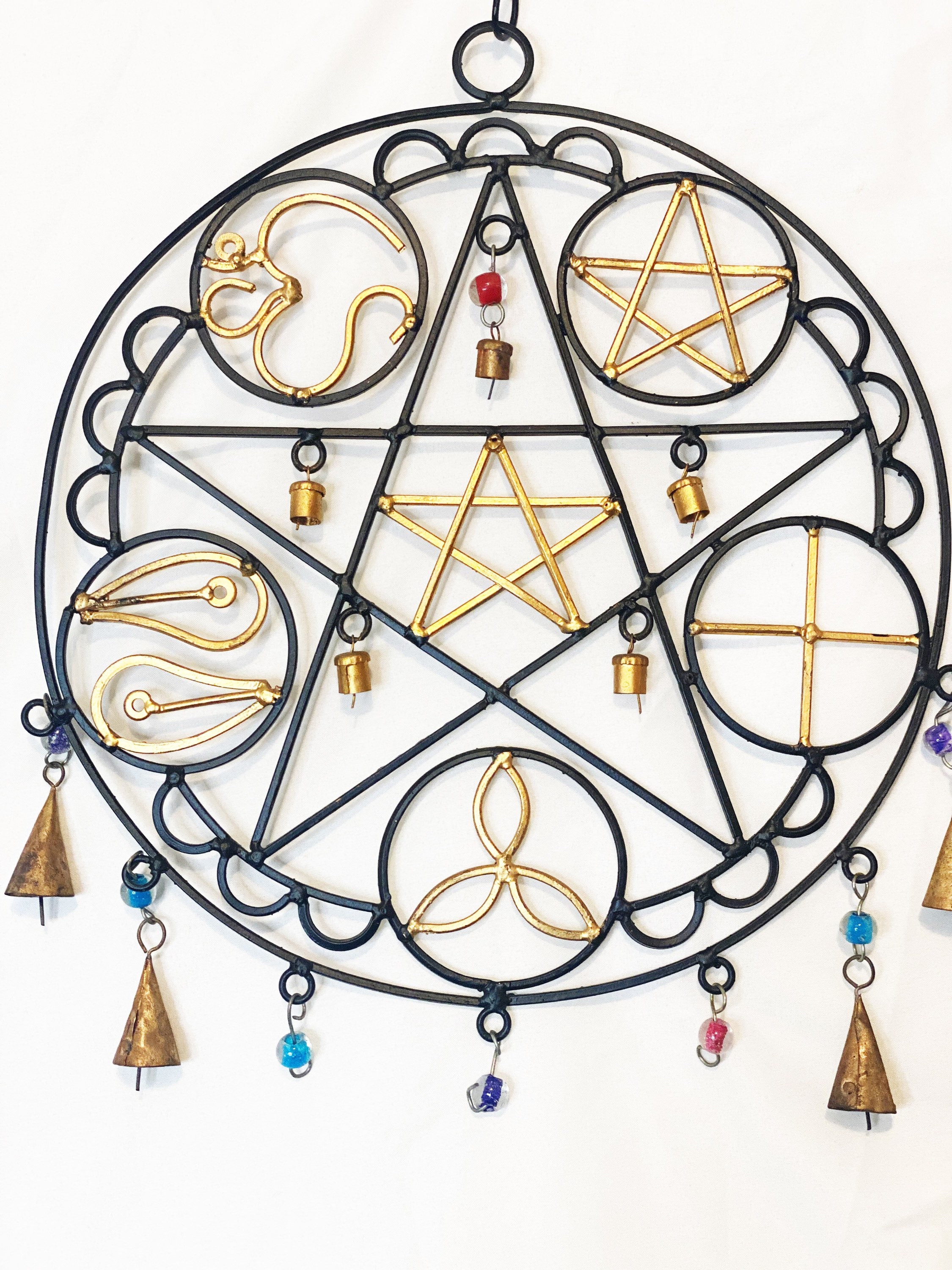 Steel Pentagram Wall Decor with Bells Etsy