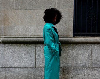 teal long coat