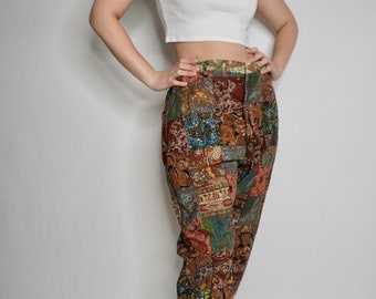 Vintage Custom Patchwork Quilt Pants, 37W