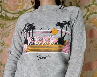 Vintage Neon Sunset Crewneck, S