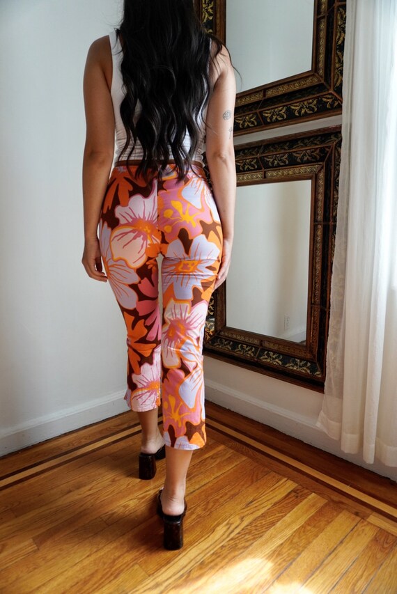 Vintage Retro Print Capris, 29-30W