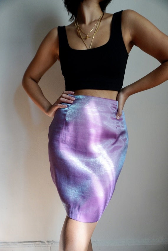 Vintage Iridescent Mini Skirt, 26W