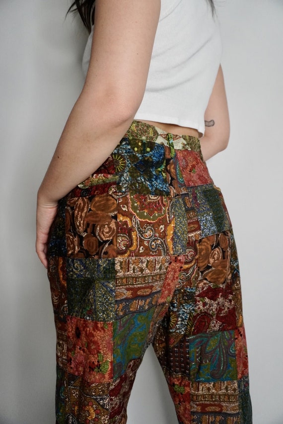 Vintage Custom Patchwork Quilt Pants, 37W - image 3