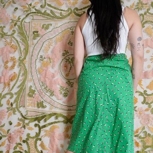 Green Cotton Midi Skirt, S