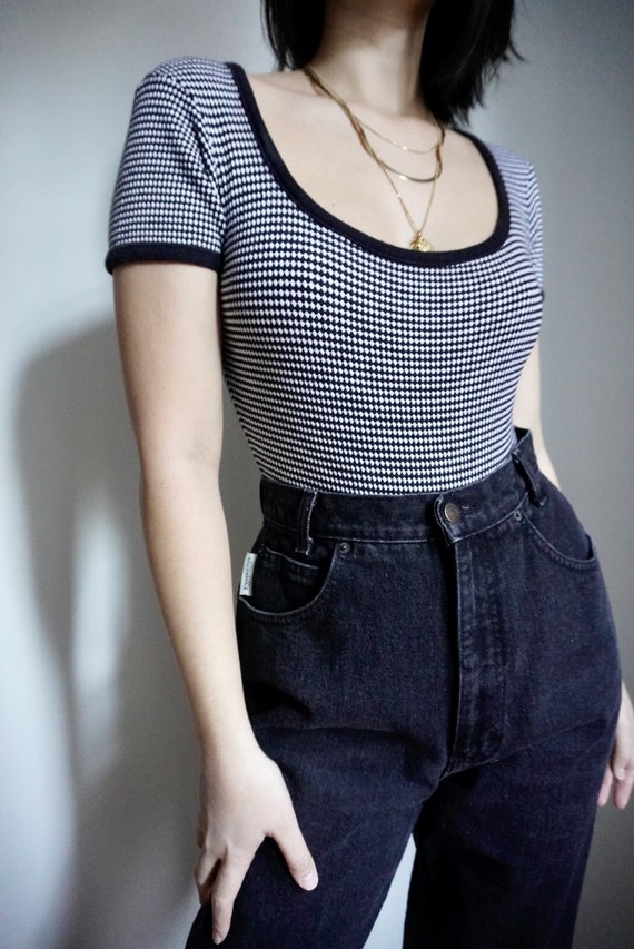 Vintage B&W Checkered Bodysuit