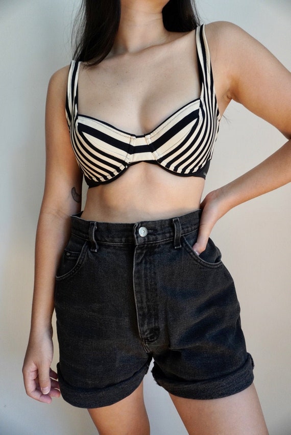 Vintage Striped Underwire Bikini Top