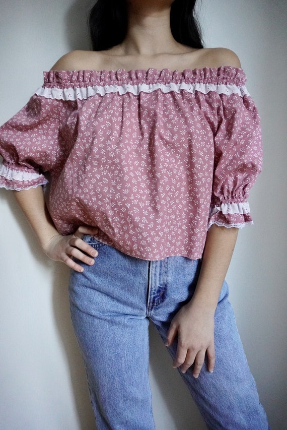 Vintage Puff Sleeve Floral Top