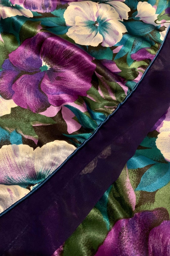 Vintage Purple Floral Robe, S-XL - image 8