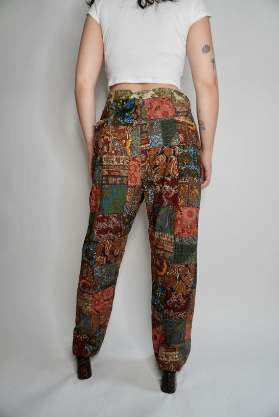 Vintage Custom Patchwork Quilt Pants, 37W - image 6