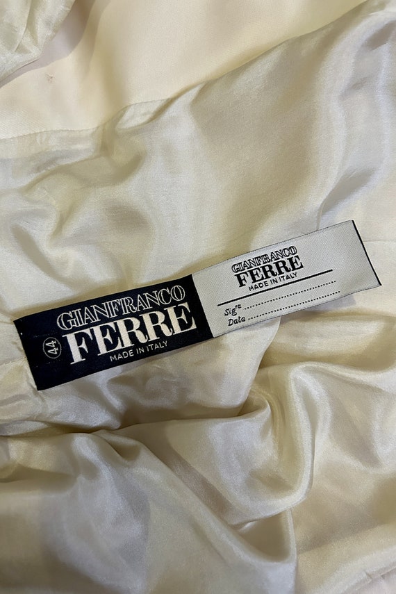 Vintage Gianfranco Ferré Belt Front Cream Jacket,… - image 8