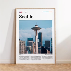 Seattle Print Seattle Poster Seattle Wall Art Seattle Art Print Seattle Photo Travel Poster Traveler Gift