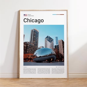 Chicago Print Chicago Wall Art Chicago Poster Chicago Photo Chicago Canvas Chicago Wall Decor Chicago Travel Gift