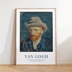 Vincent Van Gogh Poster Vincent Van Gogh Self Portrait Museum Poster Vincent Van Gogh Gallery Wall Art Print