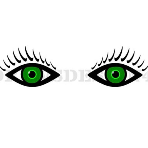 Green Eyes Clip Art, Instant Download, jpeg, png, svg