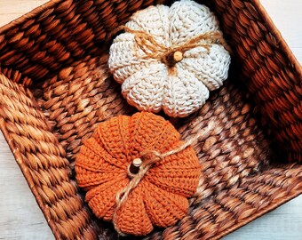 Crochet pumpkin pattern, Pumpkin decor, Crochet pattern, Crochet patterns halloween, Thanksgiving crochet pumpkin, Fall decor tutorial