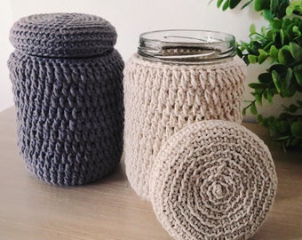 Crochet jar cover pattern, Crochet gift, Mason jar decor, Jar cover crochet, Crochet patterns, Crocheted jar cover, DIY gift, mom gift