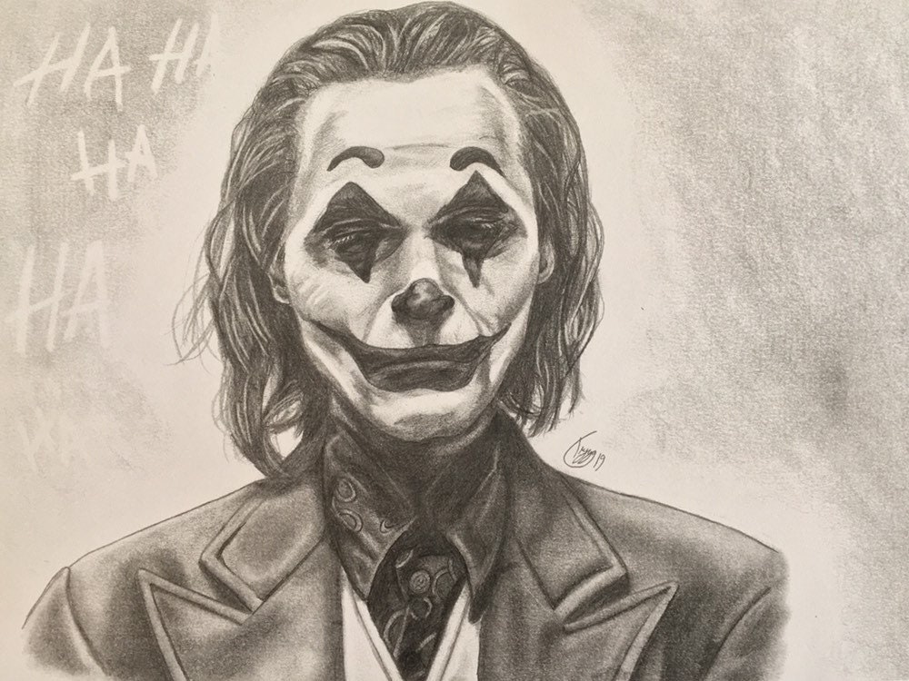 Joker Pencil Drawing Print Joaquin Phoenix 19 Etsy India