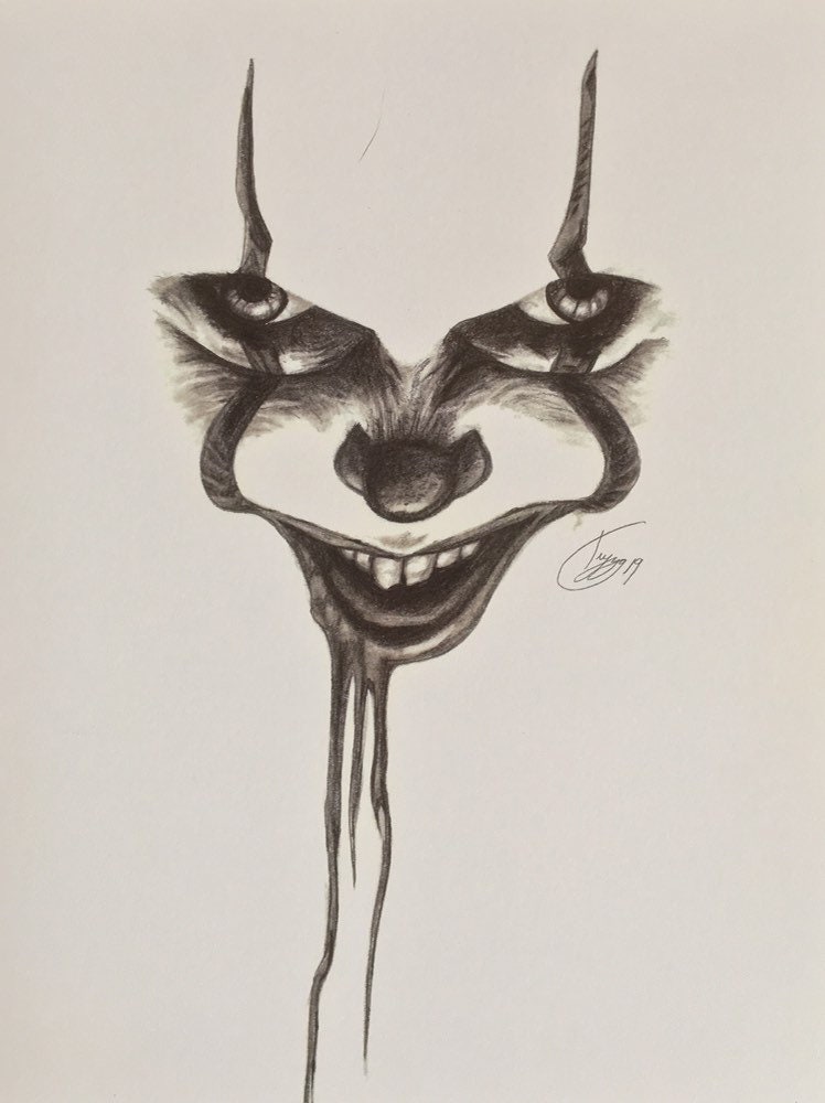 Pennywise | Pencil Drawing Print | Stephen King's IT - Etsy