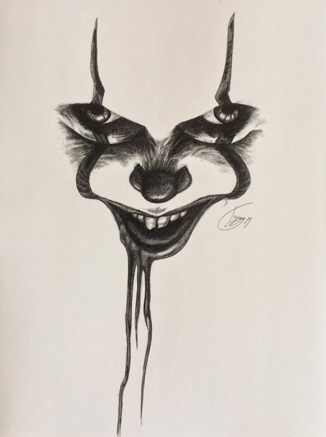 Pennywise Pencil Drawing Print Stephen Kings IT - Etsy