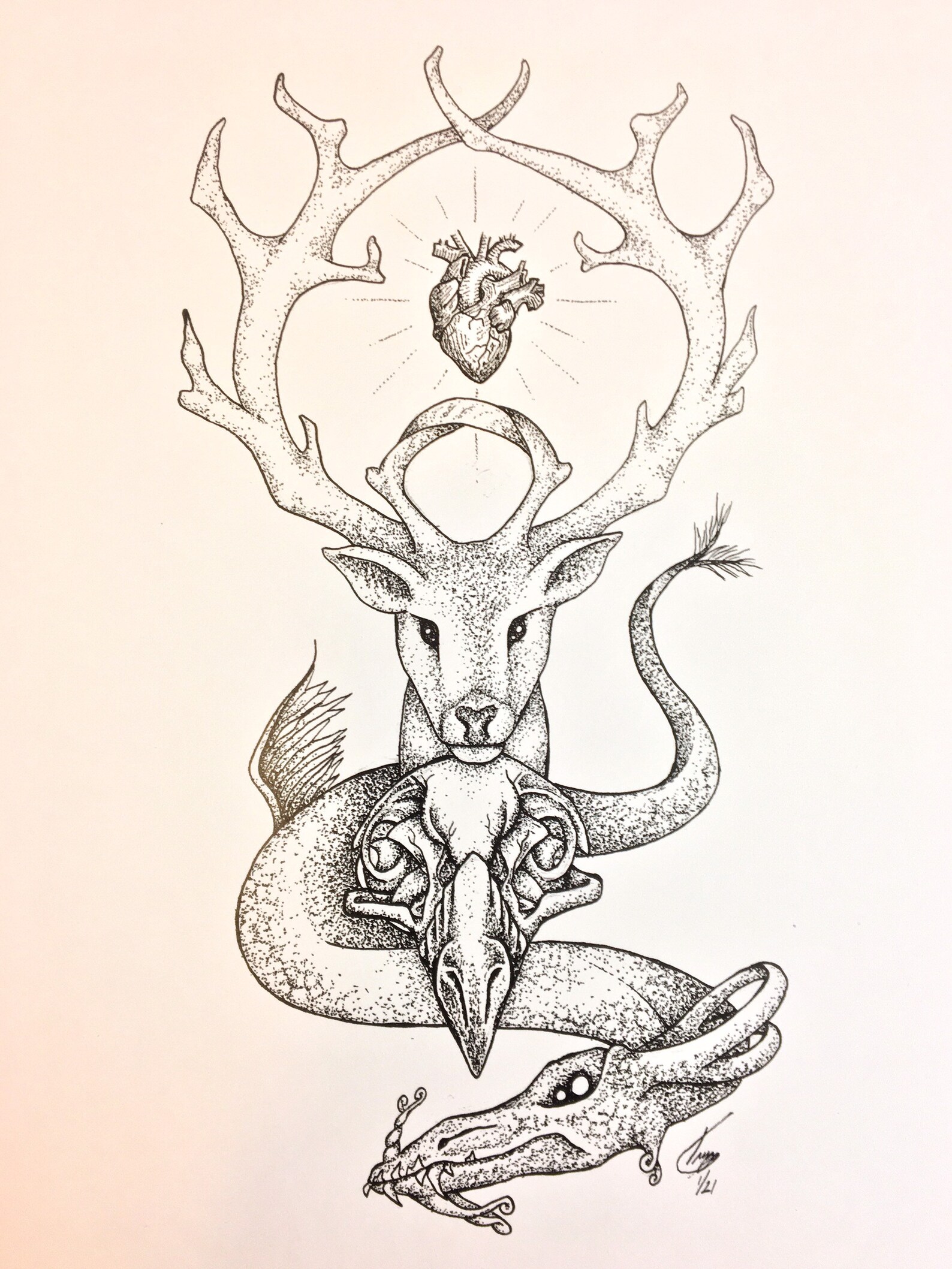 The Amplifiers Pen & Ink Stippling Shadow and Bone Etsy