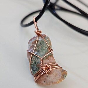 Ocean Jasper Pendant | Copper Wire Wrapped Stone