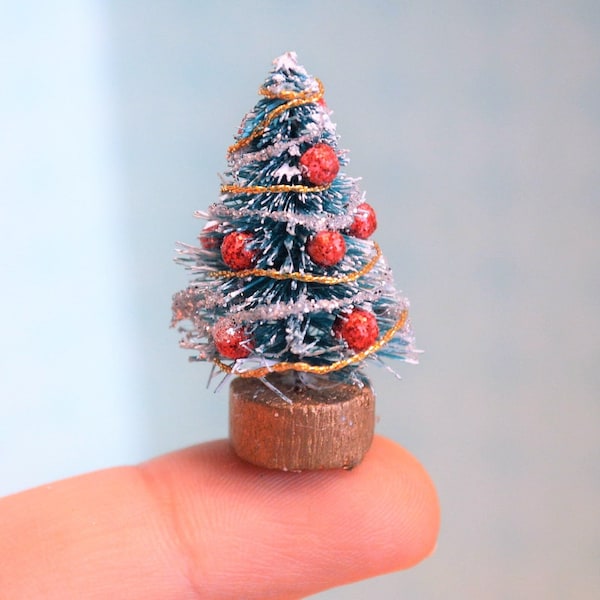 Miniature Dollhouse Christmas Tree  Home Decor  Handcrafted Miniature